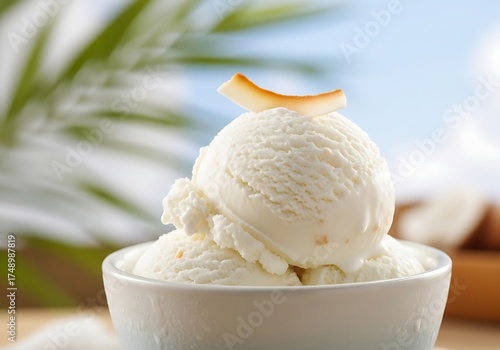 Coconut Ice Cream Delight - A Tropical Treat.