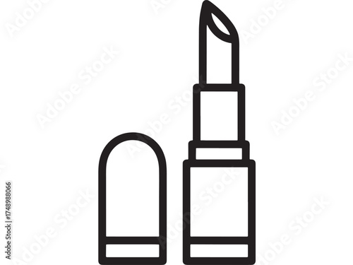 Sleek lipstick with cap open, elegant cosmetic for beauty and style