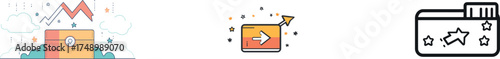 A  modern icon of a wallet, represented by a single line with a curl, serves as a sign for sending money from a purse, symbolizing a cash budget, and features a loop curve pattern within a single