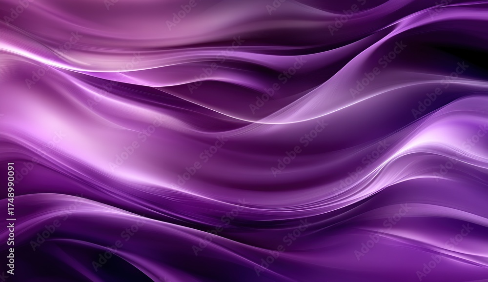 Obraz premium Purple gradient background with smooth, wavy shapes.