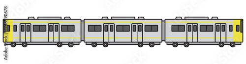 電車　イラスト　ベクター　黄色