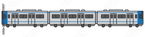 電車　イラスト　ベクター　青