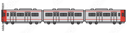 電車　イラスト　ベクター　赤