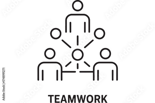 Abstract representation of teamwork and connection with people forming a network