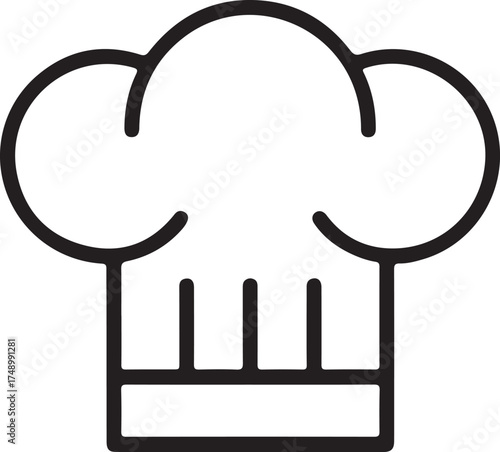 Simple black outline icon of a chef s hat for culinary themes