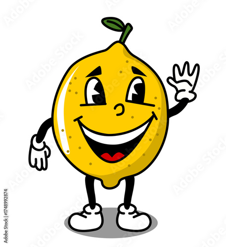 illustration of a happy lemon