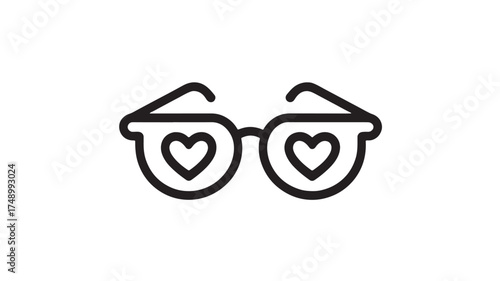Whimsical glasses with hearts symbolizing love and affection