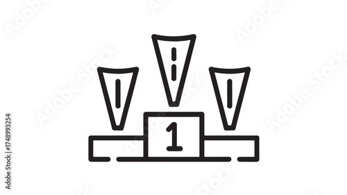 Triumph and recognition on a winner's podium with three levels