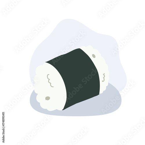 onigiri or Japanese rice ball wrapped with seaweed. cute sushi art with nori seaweed wrap