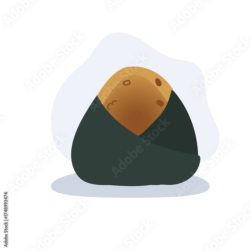 japanese onigiri rice ball with seaweed wrap.