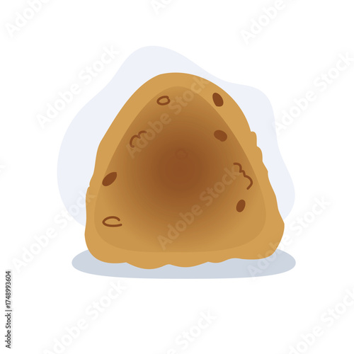 a cute brown onigiri rice ball. japanese cuisine food