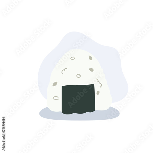 kawaii japanese onigiri rice ball. seaweed and rice