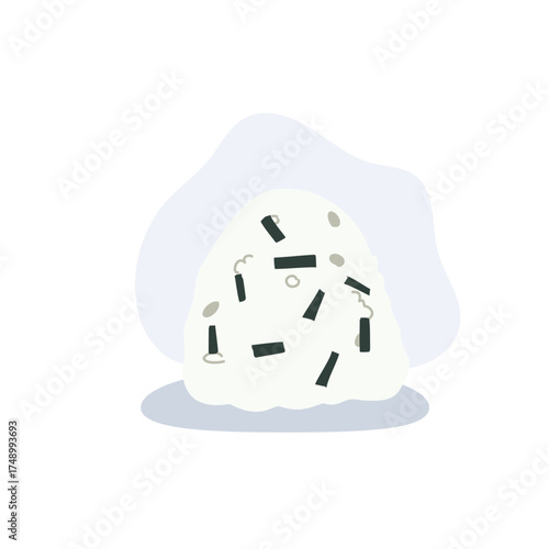japanese onigiri rice ball with seaweed and sesame