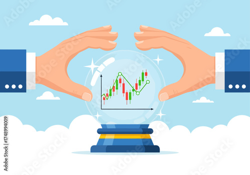 Financial forecast and stock market prediction concept