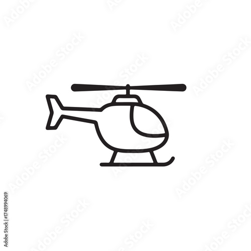 helicopter vector icon on white background 