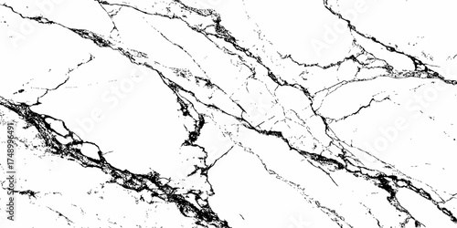 Elegant white marble texture with natural black veins, high-resolution background for interior design, luxury surfaces, countertops, and modern architecture. Clean, minimal, and realistic stone patter