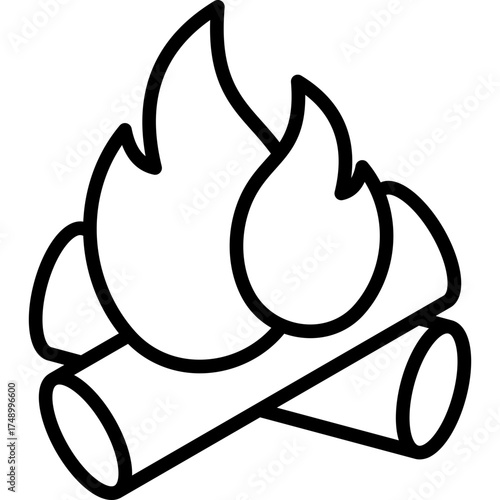Campfire line icon