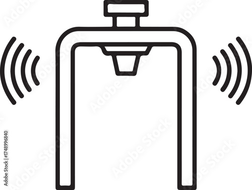 Security archway with detection waves for scanning and safety