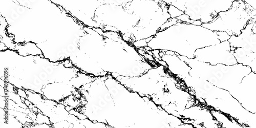 Elegant white marble texture with natural black veins, high-resolution background for interior design, luxury surfaces, countertops, and modern architecture. Clean, minimal, and realistic stone patter