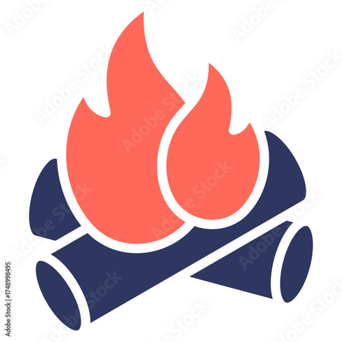 Campfire glyph color icon