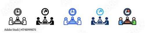 Standup Meeting Timer Icon Collection With Multiple Styles