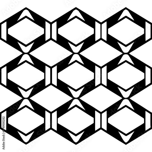 Abstract geometric pattern featuring interconnected diamonds and hexagons creating a modern, symmetrical design