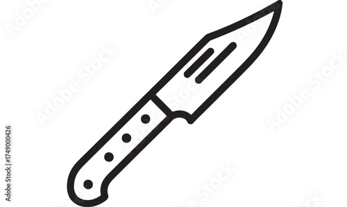 Sharp kitchen knife with a comfortable handle, ready for culinary tasks