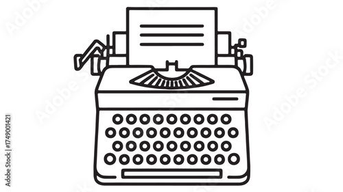 Classic typewriter with paper, a symbol of writing and creativity