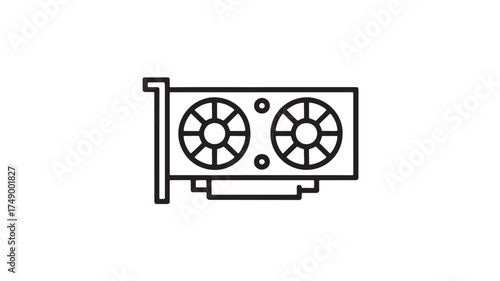 Modern computer graphics card with dual fans for enhanced performance