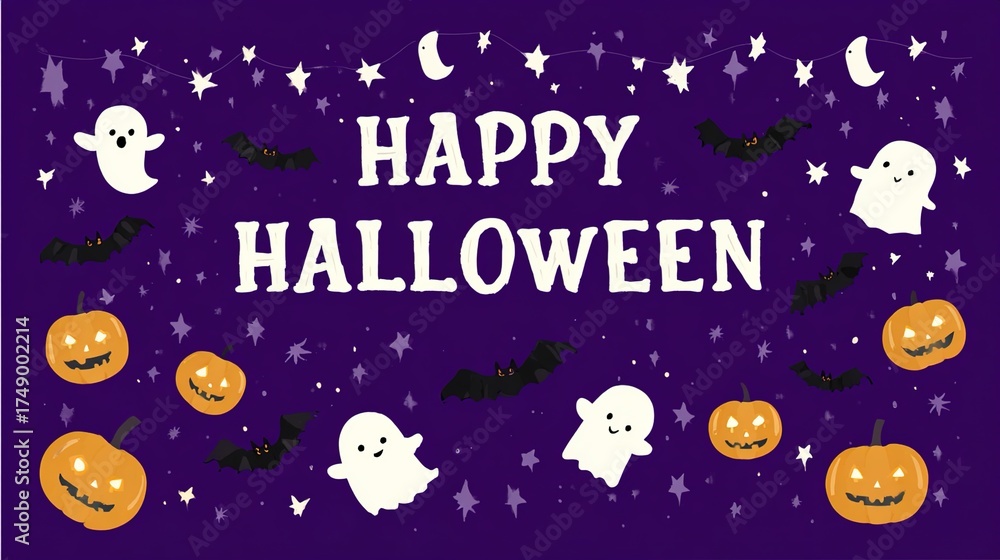 Fototapeta premium Adorable Kids Dressed in Cute Costumes Gather Around Glowing Pumpkin Lanterns on a Cozy Halloween Night, Laughing and Sharing Sweet Treats—Capturing Warm, Whimsical Moments of Childhood Joy Under the