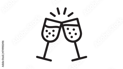 Celebratory champagne glasses clinking in a toast, symbolizing joy and good times.