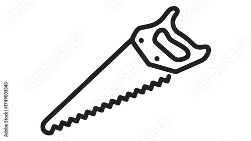 Classic hand saw tool for carpentry and DIY projects