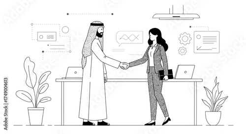 Handshake business deal