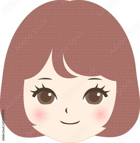 正面を向いた若い女性