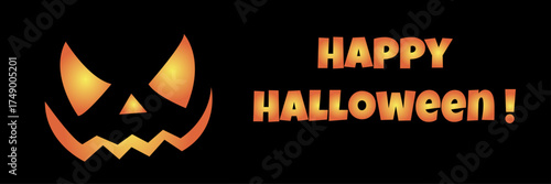 Happy halloween lettering banner vector illustration