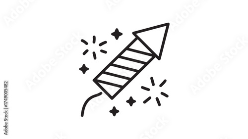 Celebratory rocket firework exploding with sparkling light, perfect for festive occasions