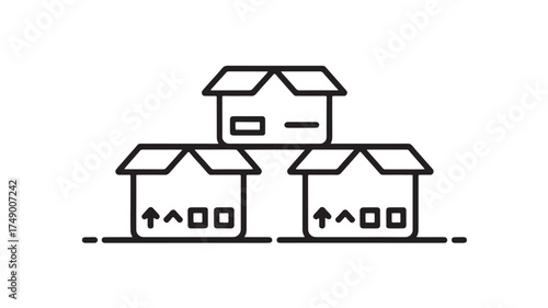 Stack of open cardboard boxes ready for shipping and logistics