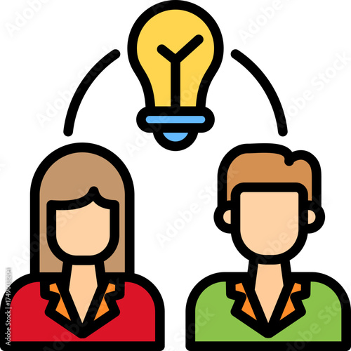Knowledge Sharing lineal color icon