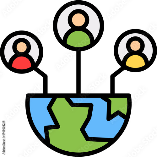 Cultural Exposure lineal color icon
