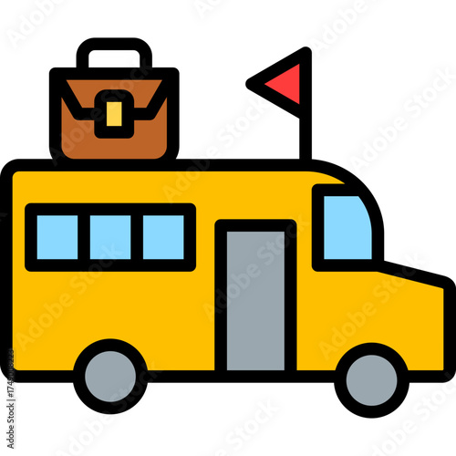 Field Trips lineal color icon