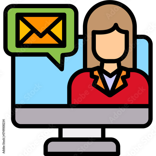 Online Forums lineal color icon