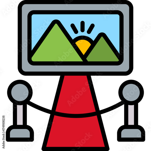 Museum Visits lineal color icon