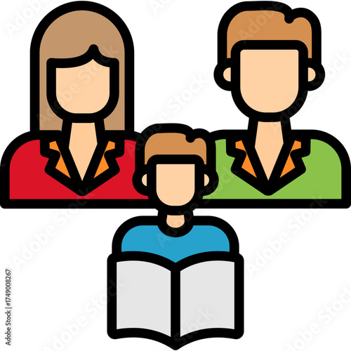 Family Teaching lineal color icon