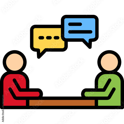 Informal Discussion lineal color icon
