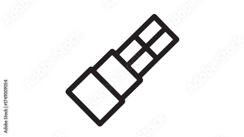 Simple line art illustration of a chocolate bar with wrapper