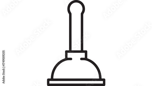 Simple line art illustration of a plunger tool for plumbing emergencies