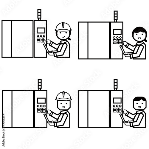 Person testing with equipment