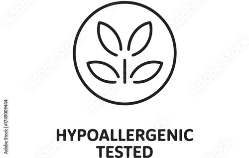 Simple icon symbolizing hypoallergenic tested product for sensitive skin