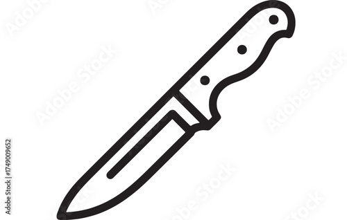 Sharp kitchen knife with a sturdy handle, ready for culinary tasks