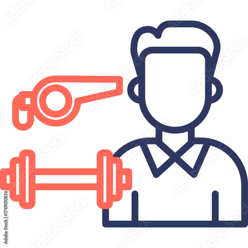 Fitness Coaching line color icon
